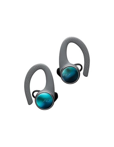 Plantronics BackBeat Fit 3100 auriculares para móvil Binaural gancho de oreja, Dentro de oído Azul, Gris