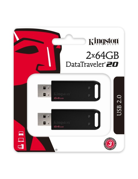 Kingston Technology DataTraveler DT20 unidad flash USB 64 GB USB tipo A 2.0 Negro