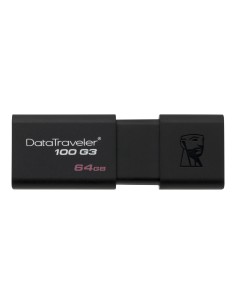 Kingston Technology DataTraveler 100 G3 unidad flash USB 64 GB USB tipo A 3.2 Gen 1 (3.1 Gen 1) Negro