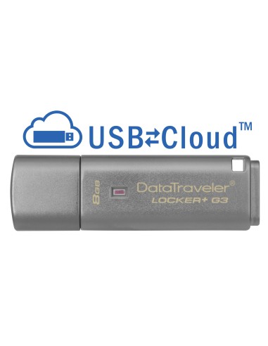 Kingston Technology DataTraveler Locker+ G3 8GB unidad flash USB USB tipo A 3.2 Gen 1 (3.1 Gen 1) Plata
