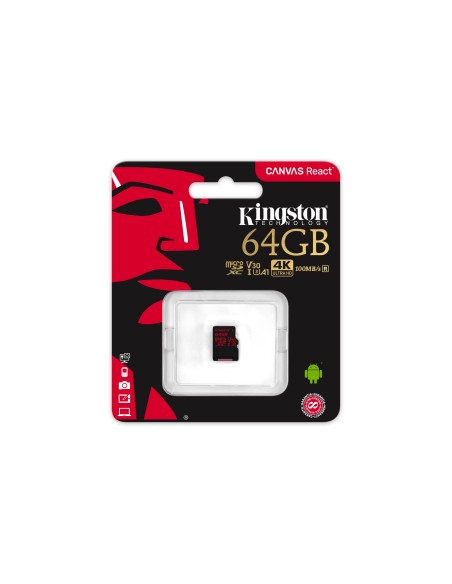 Kingston Technology Canvas React memoria flash 64 GB MicroSDXC Clase 10 UHS-I