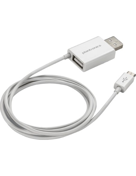 Plantronics Micro USB2.0 - 2x USB2.0 cable USB Micro-USB A 2 x USB Blanco