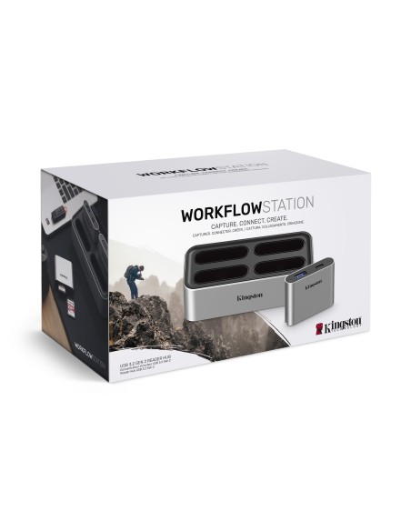 Kingston Technology Workflow Station Alámbrico USB 3.2 Gen 2 (3.1 Gen 2) Type-C Negro, Plata