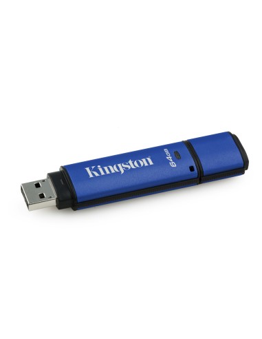 Kingston Technology DataTraveler Vault Privacy 3.0 with Management 64GB unidad flash USB (3.1 Gen 1) Conector Tipo A Negro, Azul