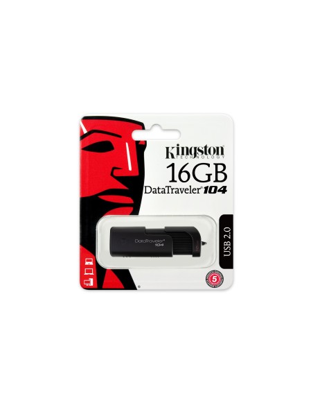 Kingston Technology DataTraveler 104 unidad flash USB 16 GB 2.0 Conector Tipo A Negro