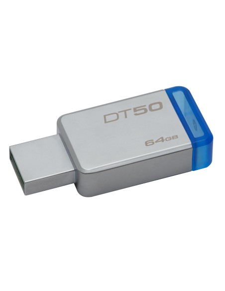 Kingston Technology DataTraveler 50 64GB unidad flash USB USB tipo A 3.0 (3.1 Gen 1) Azul, Plata