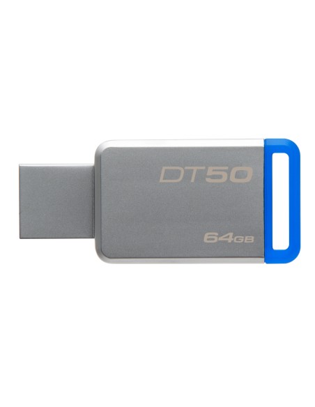 Kingston Technology DataTraveler 50 64GB unidad flash USB USB tipo A 3.0 (3.1 Gen 1) Azul, Plata