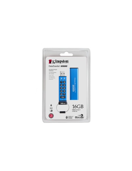 Kingston Technology DataTraveler 2000 16GB unidad flash USB USB tipo A 3.2 Gen 1 (3.1 Gen 1) Azul