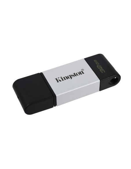Kingston Technology DataTraveler 80 unidad flash USB 32 GB USB Tipo C 3.2 Gen 1 (3.1 Gen 1) Negro, Plata