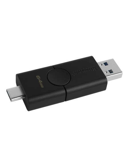 Kingston Technology DataTraveler Duo unidad flash USB 64 GB USB Type-A   USB Type-C 3.2 Gen 1 (3.1 Gen 1) Negro
