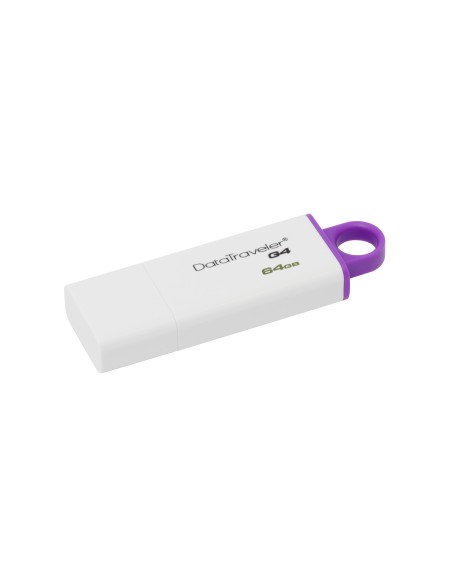 Kingston Technology DataTraveler G4 unidad flash USB 64 GB USB tipo A 3.2 Gen 1 (3.1 Gen 1) Violeta, Blanco