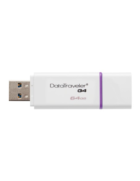 Kingston Technology DataTraveler G4 unidad flash USB 64 GB USB tipo A 3.2 Gen 1 (3.1 Gen 1) Violeta, Blanco