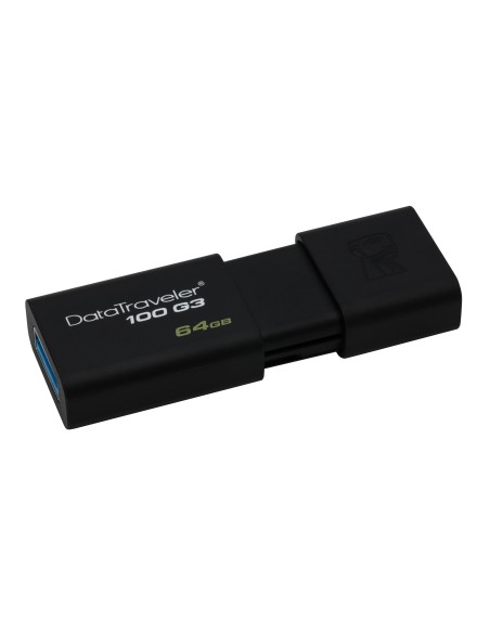 Kingston Technology DataTraveler 100 G3 unidad flash USB 64 GB USB tipo A 3.2 Gen 1 (3.1 Gen 1) Negro