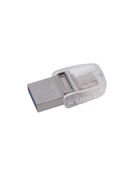 Kingston Technology DataTraveler microDuo 3C 128GB unidad flash USB USB Type-A   USB Type-C 3.2 Gen 1 (3.1 Gen 1) Plata