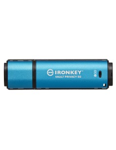 Kingston Technology IronKey Vault Privacy 50 unidad flash USB 8 GB USB tipo A 3.2 Gen 1 (3.1 Gen 1) Azul
