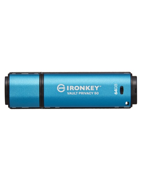 Kingston Technology IronKey Vault Privacy 50 unidad flash USB 64 GB USB tipo A 3.2 Gen 1 (3.1 Gen 1) Azul