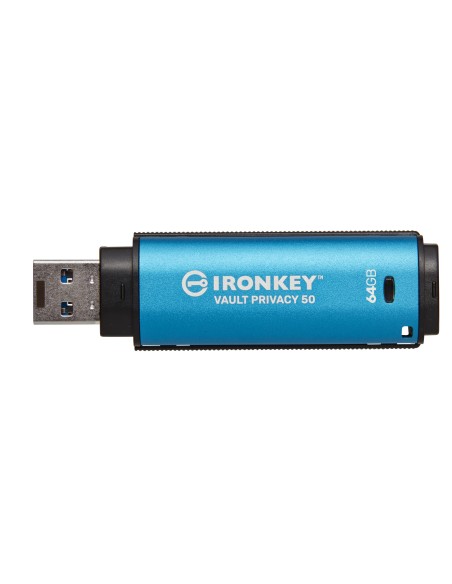 Kingston Technology IronKey Vault Privacy 50 unidad flash USB 64 GB USB tipo A 3.2 Gen 1 (3.1 Gen 1) Azul
