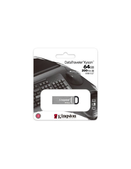 Kingston Technology DataTraveler Kyson unidad flash USB 64 GB USB tipo A 3.2 Gen 1 (3.1 Gen 1) Plata
