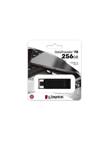 Kingston Technology 70 unidad flash USB 256 GB USB Tipo C 3.2 Gen 1 (3.1 Gen 1) Negro