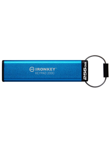 Kingston Technology IronKey Keypad 200 unidad flash USB 256 GB USB Tipo C 3.2 Gen 1 (3.1 Gen 1) Azul