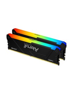 MEMORIA KINGSTON FURY BEAST RGB DDR4 16GB (KIT 2) 3200MHZ  CL16      -  KF432C16BB2AK2 16