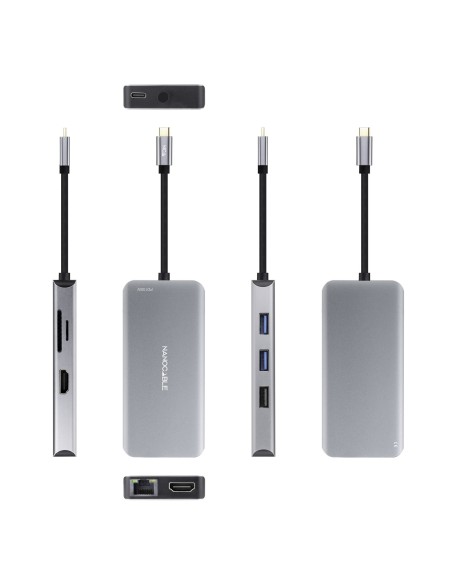 Nanocable Hub USB-C 3xUSB-A+2xHDMI+RJ45+TF+SD+PD