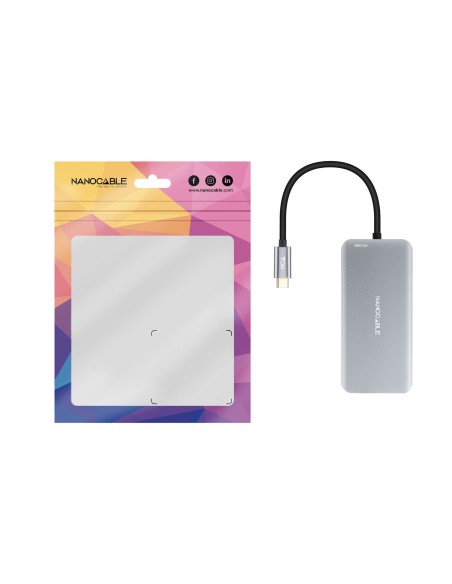 Nanocable Hub USB-C 3xUSB-A+2xHDMI+RJ45+TF+SD+PD
