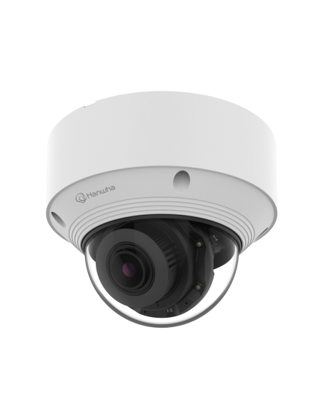 HANWHA CÁMARA IP SERIE Q 8MP DOMO ANTIVANDÁLICO VARIFOCAL MOTORIZADO 3.2-10.2MM, H.265/H.264/MJPEG, WIDESTREAM, 120DB WDR, ICR, 