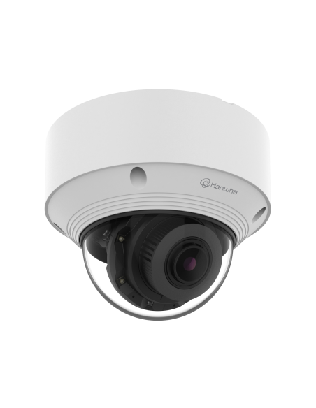 HANWHA CÁMARA IP SERIE Q 8MP DOMO ANTIVANDÁLICO VARIFOCAL MOTORIZADO 3.2-10.2MM, H.265/H.264/MJPEG, WIDESTREAM, 120DB WDR, ICR, 