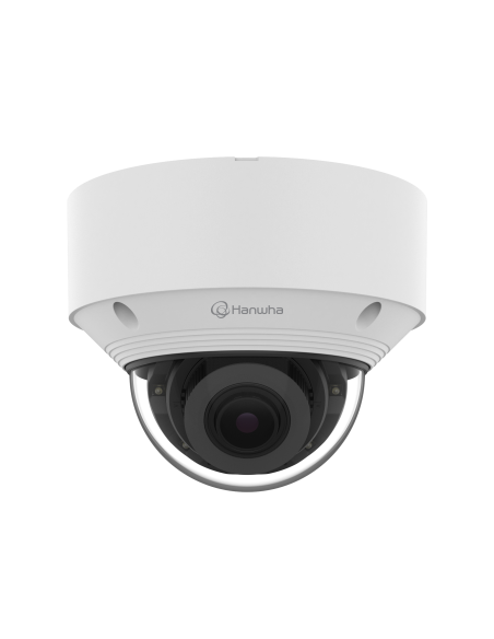HANWHA CÁMARA IP SERIE Q 8MP DOMO ANTIVANDÁLICO VARIFOCAL MOTORIZADO 3.2-10.2MM, H.265/H.264/MJPEG, WIDESTREAM, 120DB WDR, ICR, 