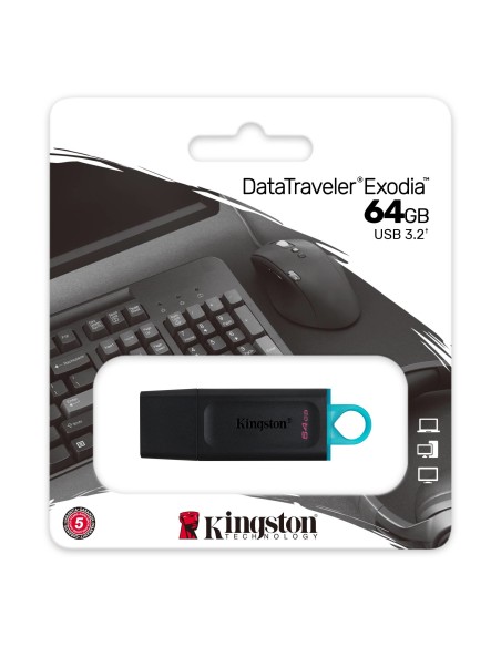 Kingston Technology DataTraveler Exodia Co-logo unidad flash USB 64 GB USB tipo A 3.2 Gen 1 (3.1 Gen 1) Negro