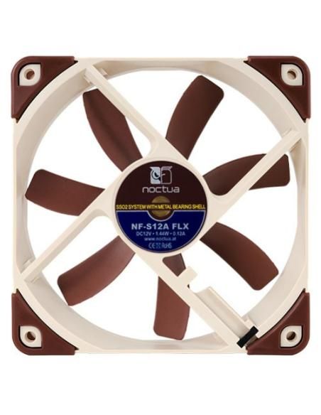 NOCTUA VENTILADOR CAJA NF-S12A-FLX, 120MM FAN, 120X120X25MM, 12V, 1200RPM/900RPM/700RPM, 17,8 DB(A), 107,5 M3/H, 1,19 MM H2O, 3 