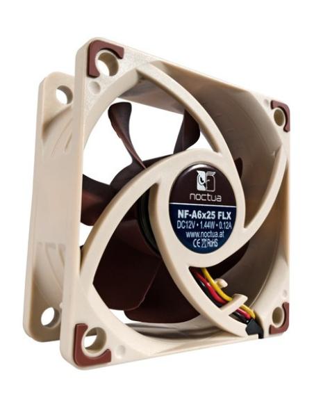 NOCTUA VENTILADOR CAJA NF-A6X25 FLX , 60MM FAN, 60X60X25MM, 12V, 3000RPM/2400RPM/1600RPM, 19,3 DB(A), 29,2 M3/H, 2,18 MM H2O, 3 