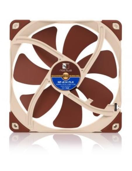 NOCTUA VENTILADOR CAJA NF-A14 FLX, 140MM FAN, 140X140X25MM, 12V, 1200RPM/1050RPM/900RPM, 19,2 DB(A), 115,5 M3/H, 1,51 MM H2O, 3 