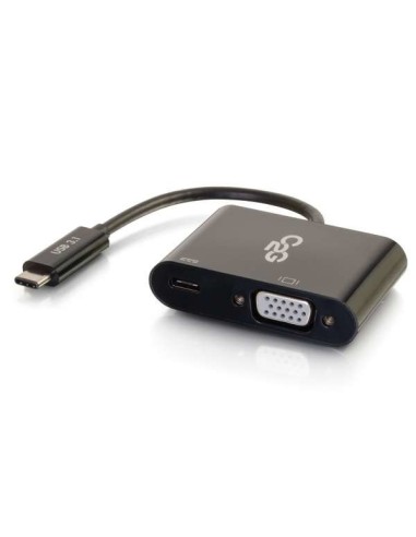 Cbl USB-C to VGA+USB-C Charging Black