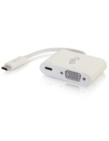 Cbl USB-C to VGA+USB-C Charging White