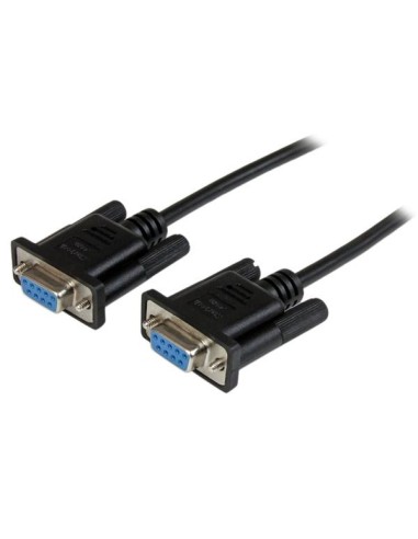2m Black DB9 RS232 Null Modem Cable F F