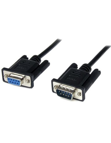 1m Black DB9 RS232 Null Modem Cable F M
