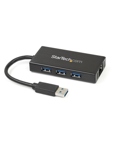 Portable USB 3.0 Hub w Gigabit Ethernet