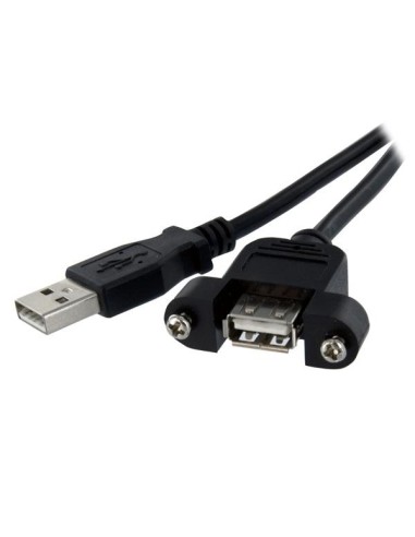 3 ft Panel Mount USB Cable A to A - F M