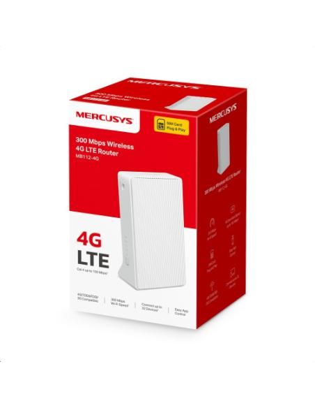 Mercusys MB112-4G router inalámbrico Ethernet rápido Banda única (2,4 GHz) Blanco
