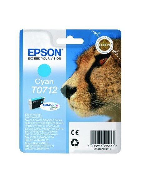 Epson Cheetah Cartucho T0712 cian (etiqueta RF)