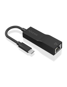 CONVERSOR USB 3.1 GEN1 USB-C A ETHERNET GIGABIT NEGRO 11CM AISENS A109-0765