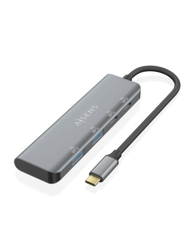 HUB USB 3.2 GEN1 5G USB-C USB-C-M-2XUSB-C-H-2XUSB-A-H GRIS 15CM AISENS A109-0763