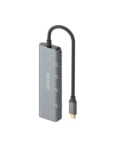 HUB USB 3.2 GEN1 5G USB-C USB-C-M-2XUSB-C-H-2XUSB-A-H GRIS 15CM AISENS A109-0763