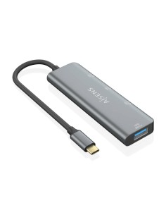HUB USB 3.2 GEN2 10G USB-C USB-C-M-USB-C-H-3XUSB-A-H GRIS 15CM AISENS A109-0764