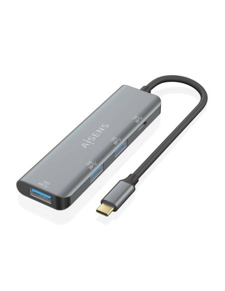 HUB USB 3.2 GEN2 10G USB-C USB-C-M-USB-C-H-3XUSB-A-H GRIS 15CM AISENS A109-0764