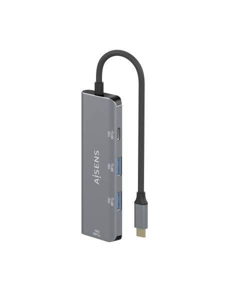 HUB USB 3.2 GEN2 10G USB-C USB-C-M-USB-C-H-3XUSB-A-H GRIS 15CM AISENS A109-0764