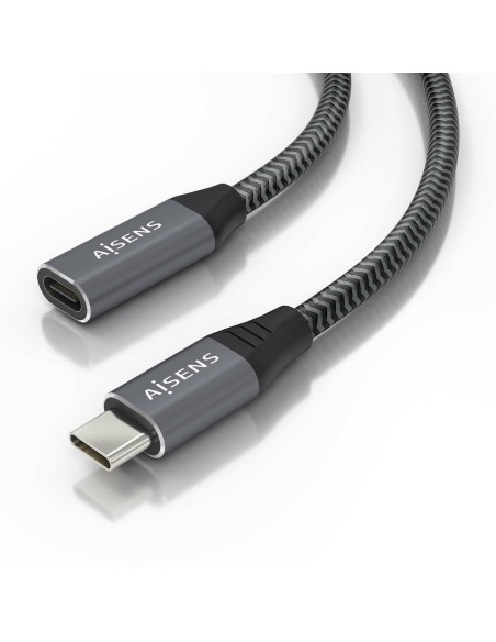 CABLE USB 3.2 GEN2X2 ALU 8K30HZ 5A 100W USB-C-M-C-H GRIS 1.5M AISENS A107-0761