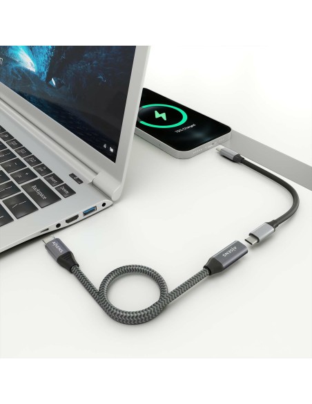 CABLE USB 3.2 GEN2X2 ALU 8K30HZ 5A 100W USB-C-M-C-H GRIS 1.5M AISENS A107-0761